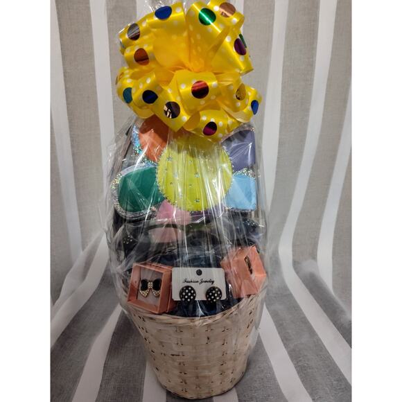 50s Themed Gift Basket with Head Band Glasses Scarf Croc Charms - Picture 1 of 13